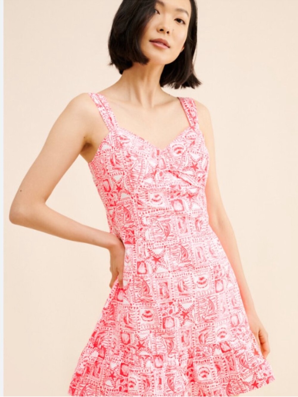 Lilly Pulitzer Rocko Romper Minzer Red Seaside Harbour Print